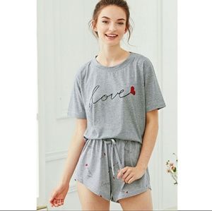 NWT Heart and Letter Pajama Set